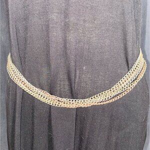 Chain Metal Belt Vintage Multi Color Gold Bronze Silver Adjustable Clasp